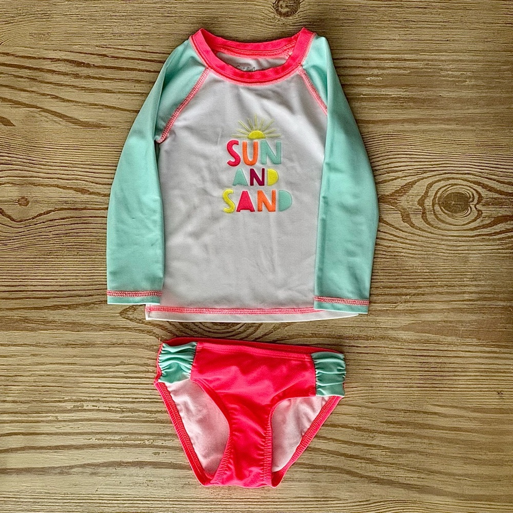 Cat & Jack Long Sleeve Rashguard and Bottom